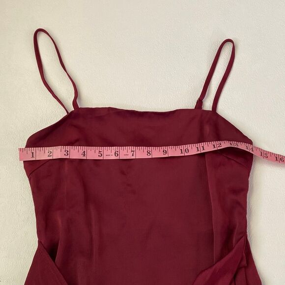 Princess Polly Red Wrap Mini Dress Women’s Size 4 Adjustable Straps Ruffle Hem - Picture 6 of 6